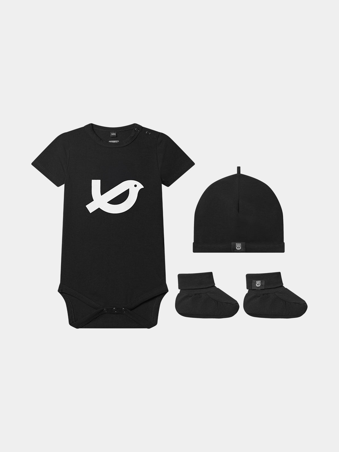Baby Geschenkset schwarz Spatz